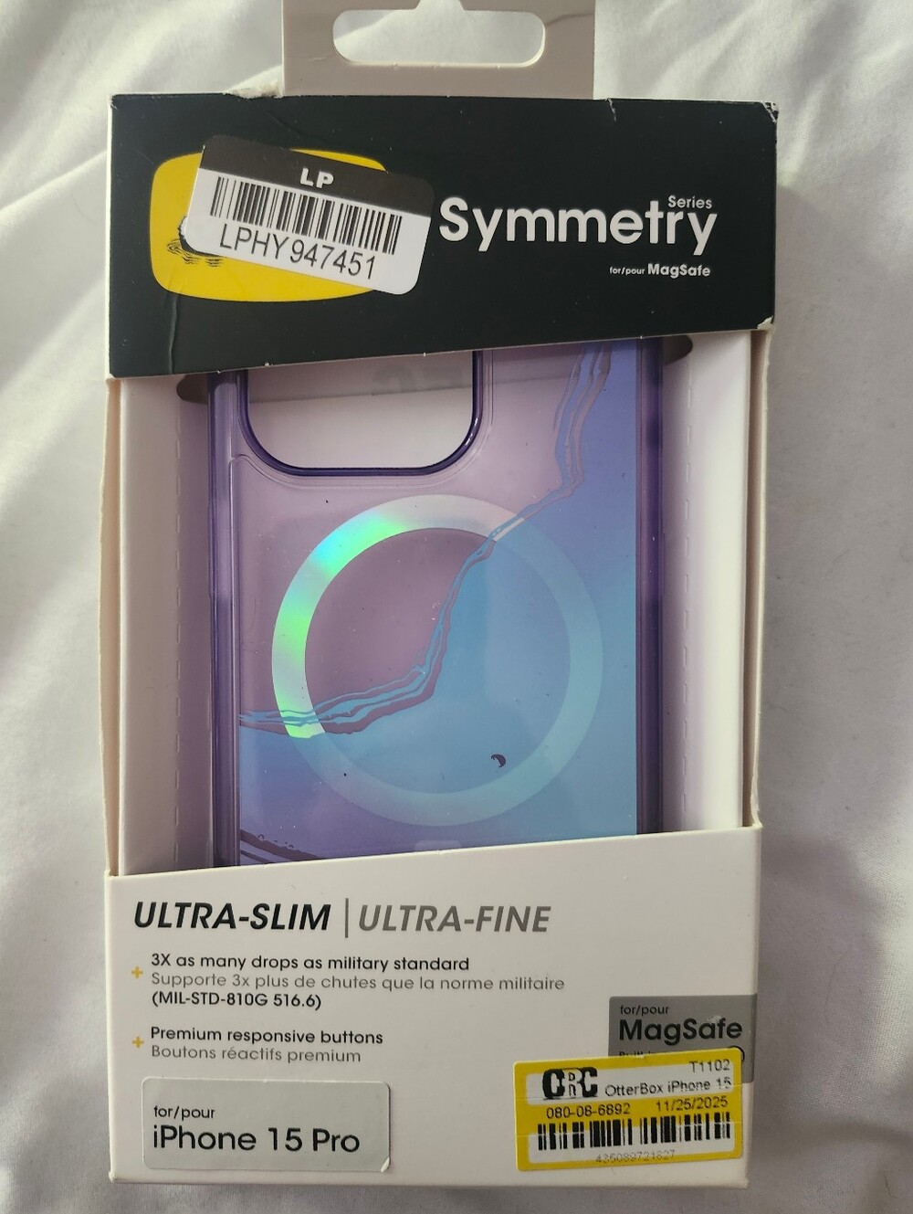 Symmetry Purple Gradient MagSafe Case for iPhone 15 Pro